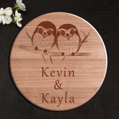 Personalized Cute Owls Wooden Name Plate