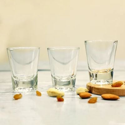 Shot Glasses with Personalized Wooden Bottle Shaped Holder for Birthday 
