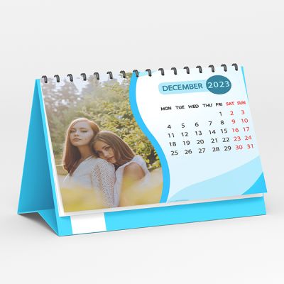 Personalized New Year Calendar in Turquoise