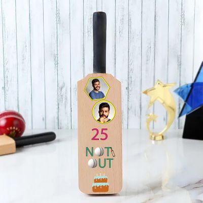 Birthday Personalized Cricket Bat Photo Stand