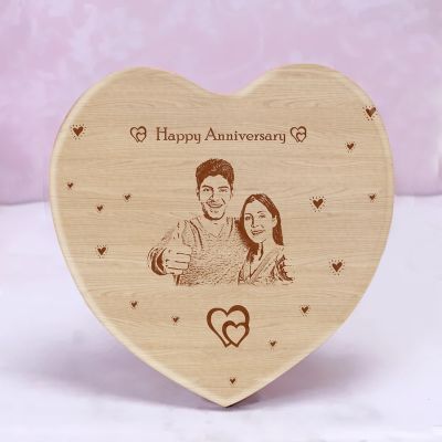 Engraved Personalized Wooden Photo Frame for Anniversary