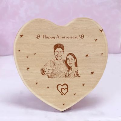 Engraved Personalized Wooden Photo Frame for Anniversary