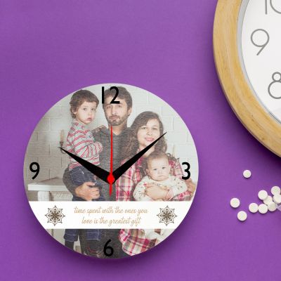 Family Time Personalized Wooden Wall Clock