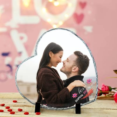 Forever Love Personalized Heart Rock Tile