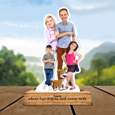 Loving Family Personalized Caricature Stand