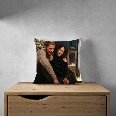 Personalized White Photo Cushion