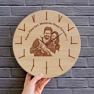 Personalized Memories Stay Forever Wooden Wall Clock