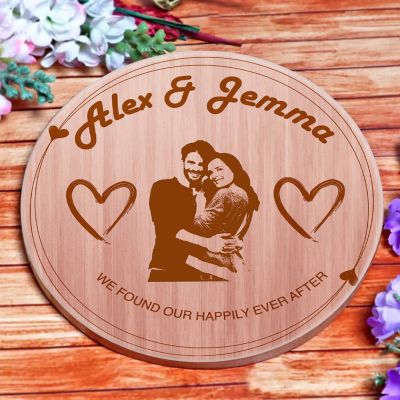 Personalized Designer Wooden Circular Name Plate