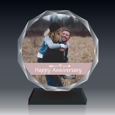 Personalized Anniversary Crystal Photo Stand