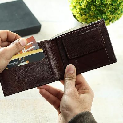 Personalized Dark Brown Leather Wallet for Men