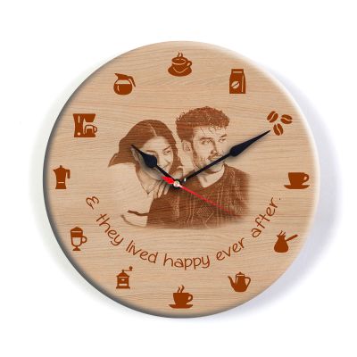 Personalized Happily Ever After Wooden Wall Clock