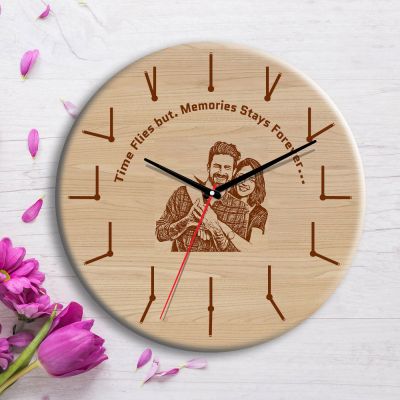 Personalized Memories Stay Forever Wooden Wall Clock