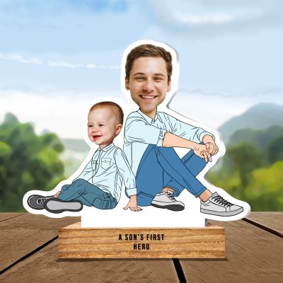 Father And Son Personalized Caricature