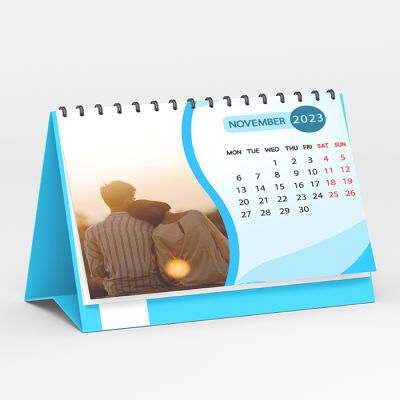 Personalized New Year Calendar in Turquoise