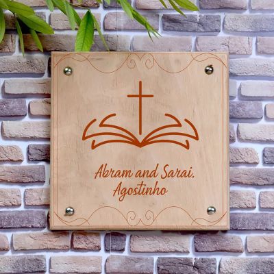 Auspicious Personalized Wooden Name Plate