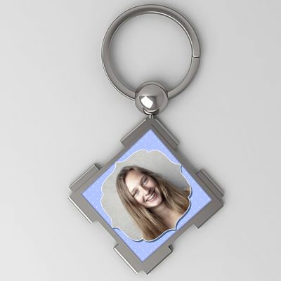 Funky Personalized Metal Square Key Chain