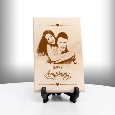 Happy Anniversary Personalized Wooden Photo Frame
