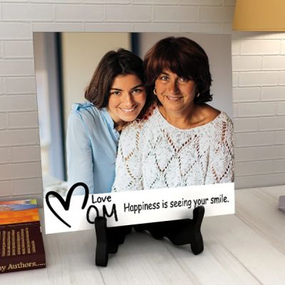 Love Mom Personalized Tile With Stand