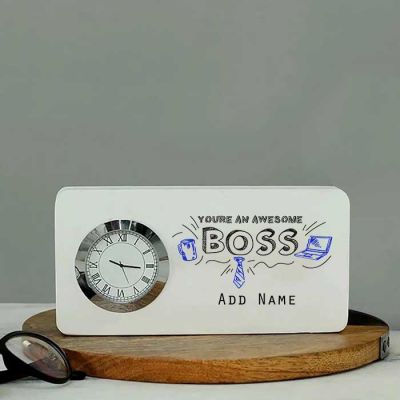 Personalized Table Clock for Boss