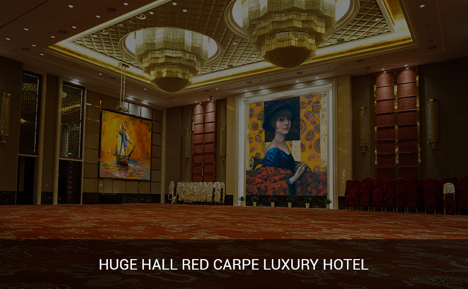 Huge Hall red carpe luxury Hotel
