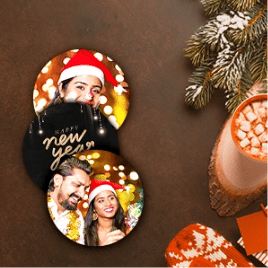 Custom Photo Coasters for New Year Sale India