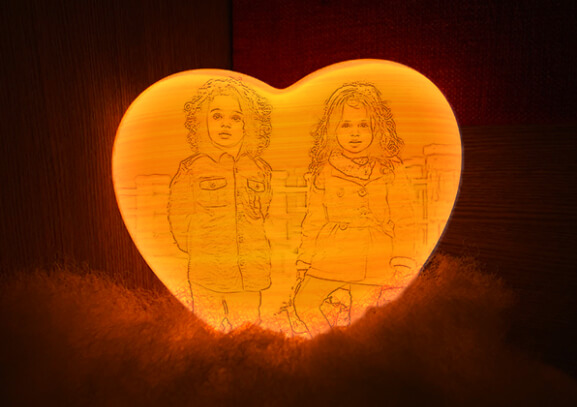Heart-Shaped Moon Lamp