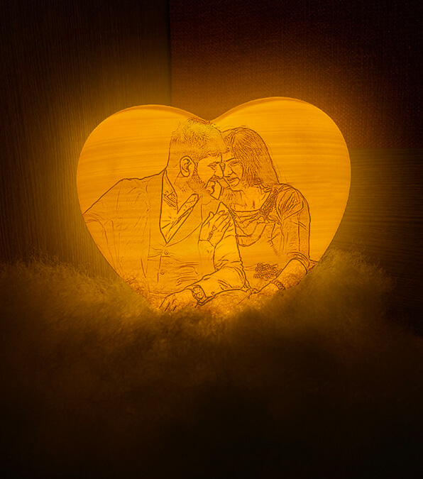 Custom Heart Shaped Moon Lamps