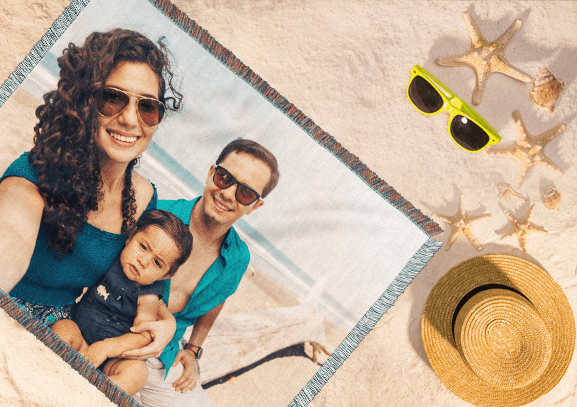 A Woven Throw Blanket With Your Favorite Photos A Woven Throw Blanket With Your Favorite Photos